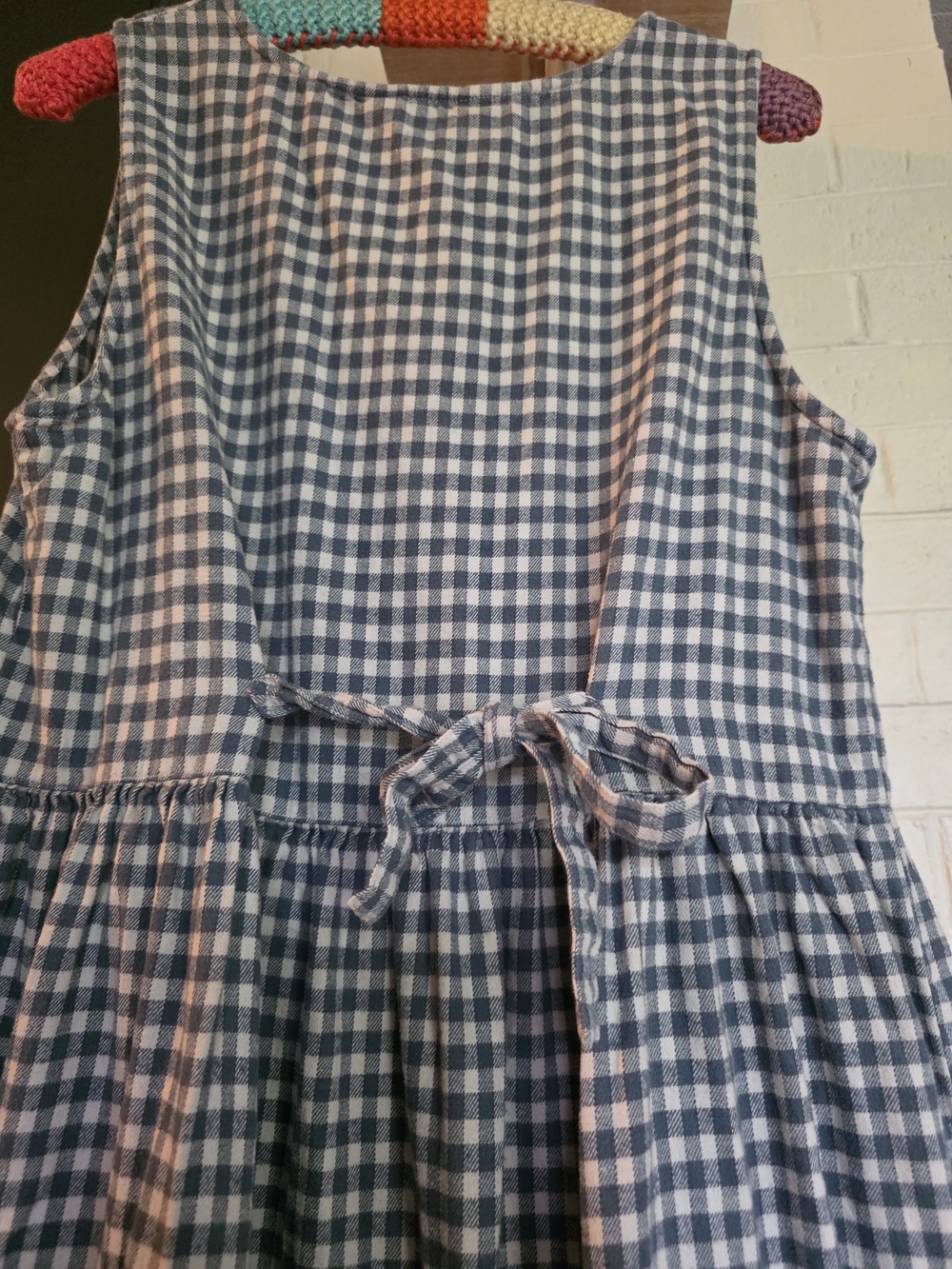 Woolrich Navy and White Gingham Midi Dress - Picture 10 of 10